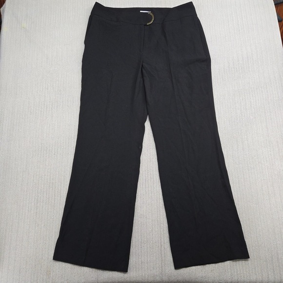 Calvin Klein Pants - Calvin Klein Pants Womens 14 Black Wide Leg Dress Trousers D-Ring Waist Work